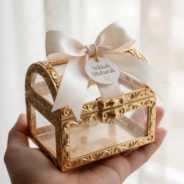 Transparent Acrylic Treasure Chest Box