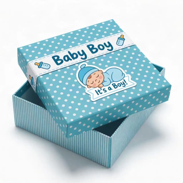 Classic Two-Piece Polka Dot & Stripe Rigid Box