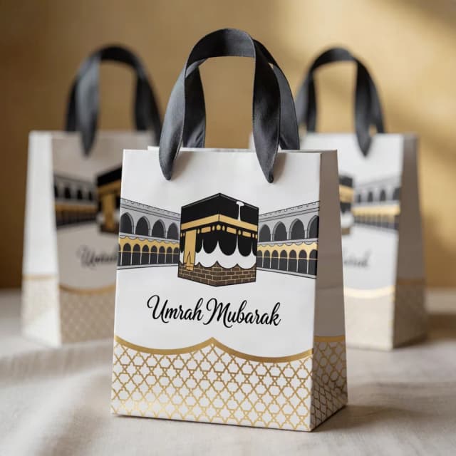 Custom Paper Gift Bag with Ribbon Handles