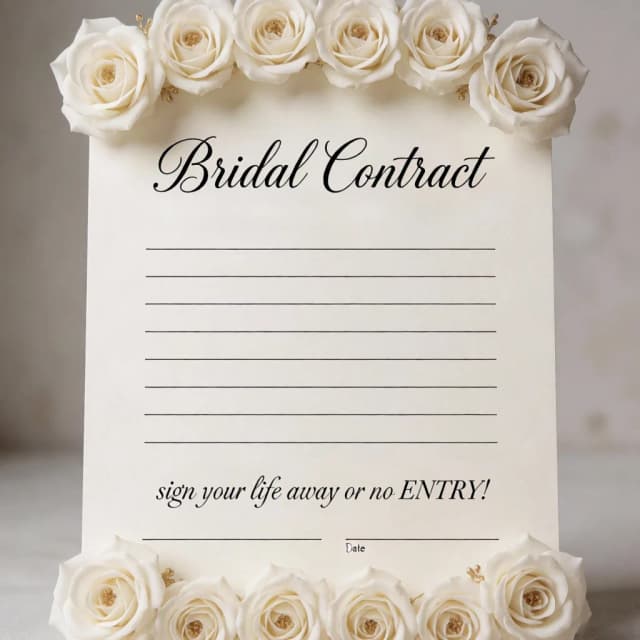 Floral Wall/Easel Board Bridal Contract