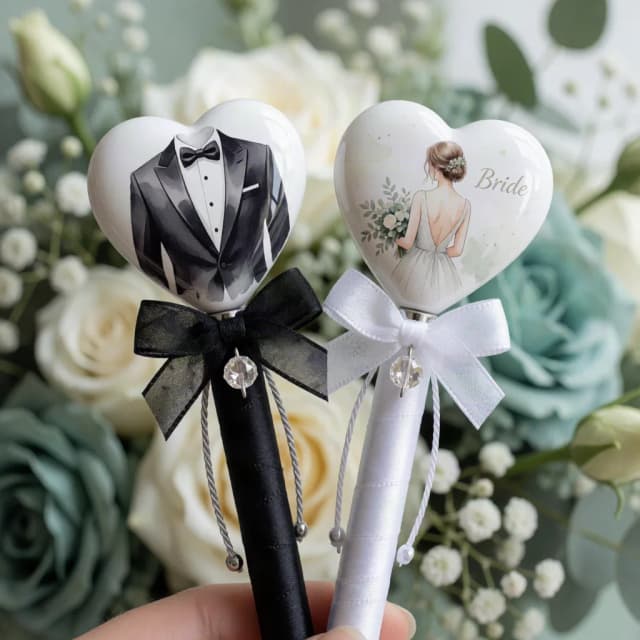 Illustration Topper Heart Pen Set