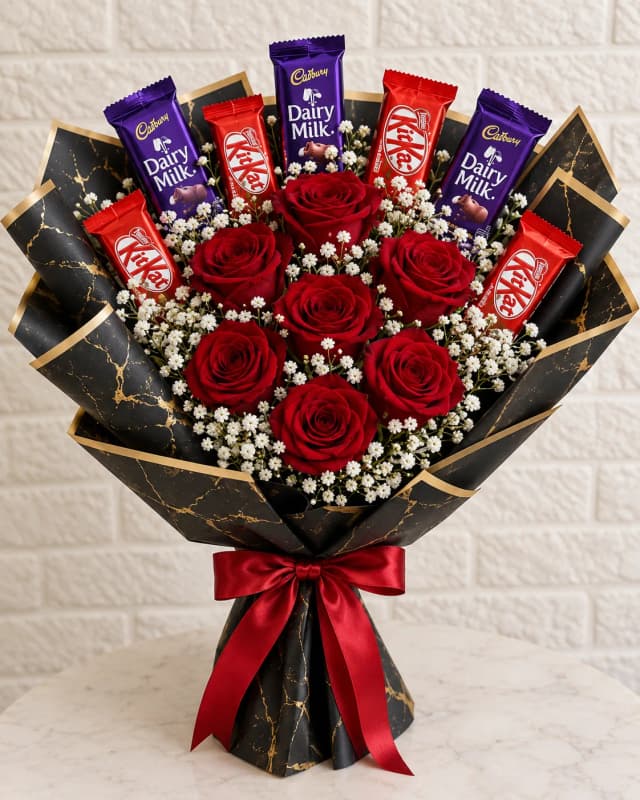 Deluxe Dairy Milk & Kitkat Bouquet