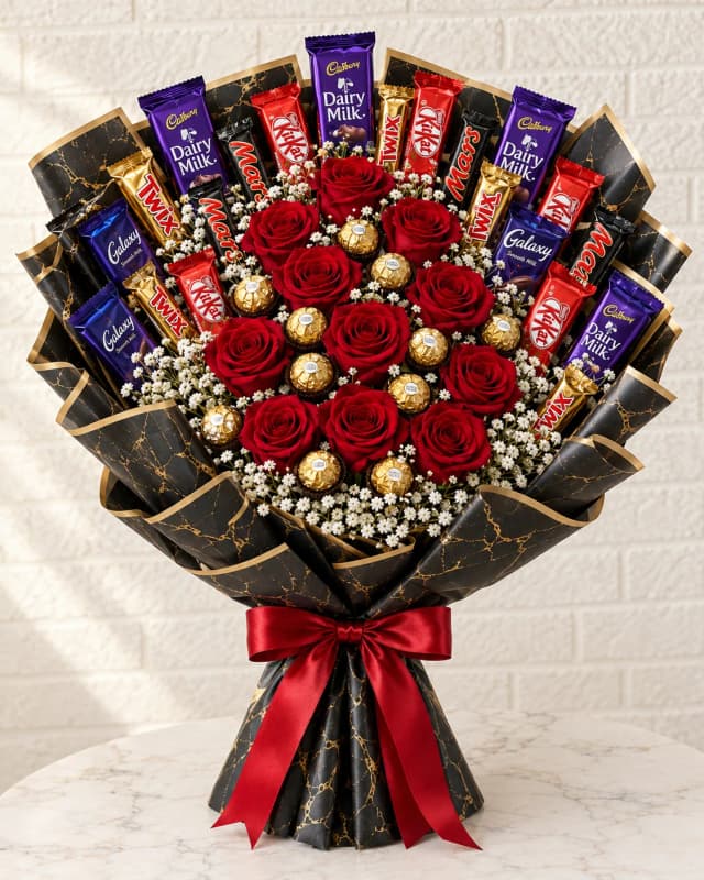 Flower & Chocolate Bouquet